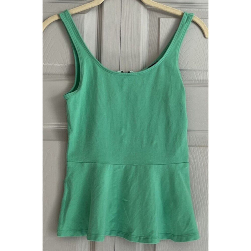 Express Seafoam Green Zipper Back Sleeveless Peplum Tank Top Women's Size‎ XS
